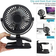 Portable 360° Mini Fan Rechargeable USB Clip