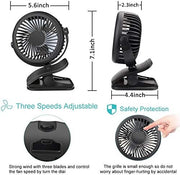 Portable 360° Mini Fan Rechargeable USB Clip