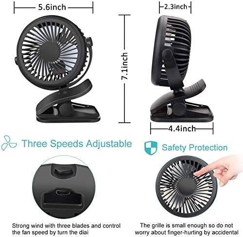 Portable 360° Mini Fan Rechargeable USB Clip