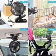 Portable 360° Mini Fan Rechargeable USB Clip