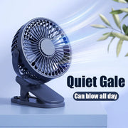 Portable 360° Mini Fan Rechargeable USB Clip