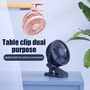 Portable 360° Mini Fan Rechargeable USB Clip